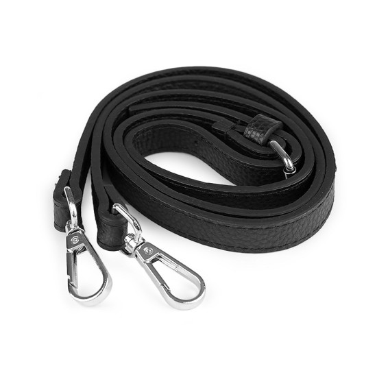 Long eco leather strap / handbag strap with snap hooks, width 1.5 cm - Cognac brown (10 Pieces) Long eco leather strap / handbag strap with snap hooks, width 1.5 cm - Cognac brown (10 Pieces)