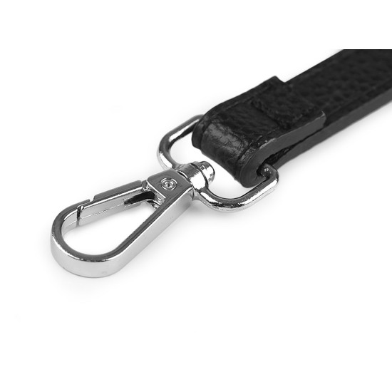 Long eco leather strap / handbag strap with snap hooks, width 1.5 cm - Cognac brown (10 Pieces) Long eco leather strap / handbag strap with snap hooks, width 1.5 cm - Cognac brown (10 Pieces)