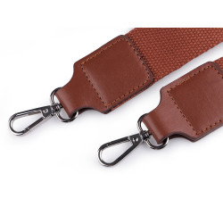 Bandoulière avec mousquetons, largeur 3,8 cm - Brun cognac (1 Pièce)