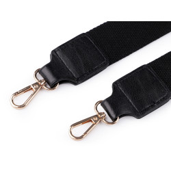Bandoulière avec mousquetons, largeur 3,8 cm - Noir (1 Pièce)