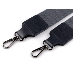 Bandoulière avec mousquetons, largeur 3,8 cm - Bleu-gris (1 Pièce)
