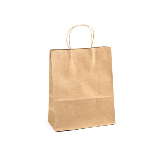 Borsa di carta, dimensioni: 26 x 32 cm - Marrone naturale (100 Pezzi) Borsa di carta, dimensioni: 26 x 32 cm - Marrone naturale (100 Pezzi)