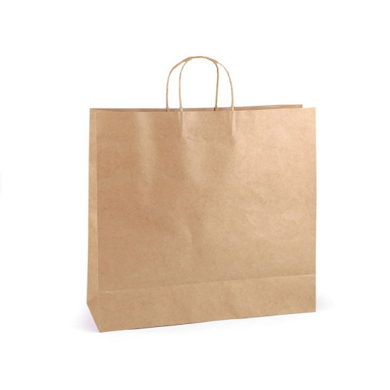 Torebka papierowa 40x43 cm - Naturalny brąz (100 Sztuki)