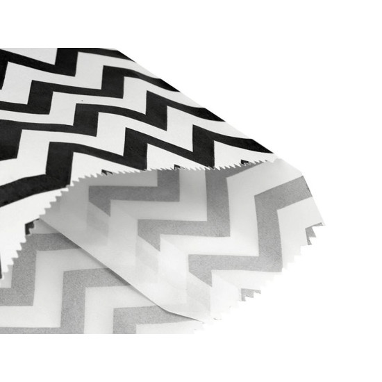 Torebka papierowa chevron 10x14 cm - Białoczarny (100 Sztuki) Torebka papierowa chevron 10x14 cm - Białoczarny (100 Sztuki)