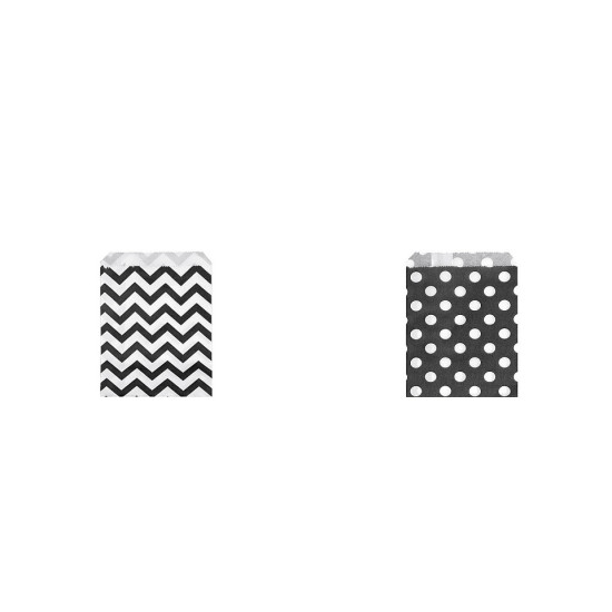 Torebka papierowa chevron 10x14 cm - Białoczarny (100 Sztuki) Torebka papierowa chevron 10x14 cm - Białoczarny (100 Sztuki)