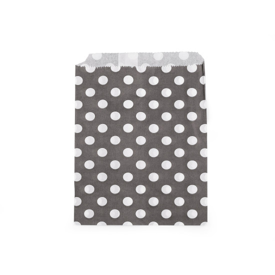 Torebka papierowa chevron, kropki 13x17 cm - Białoczarny (100 Sztuki) Torebka papierowa chevron, kropki 13x17 cm - Białoczarny (100 Sztuki)