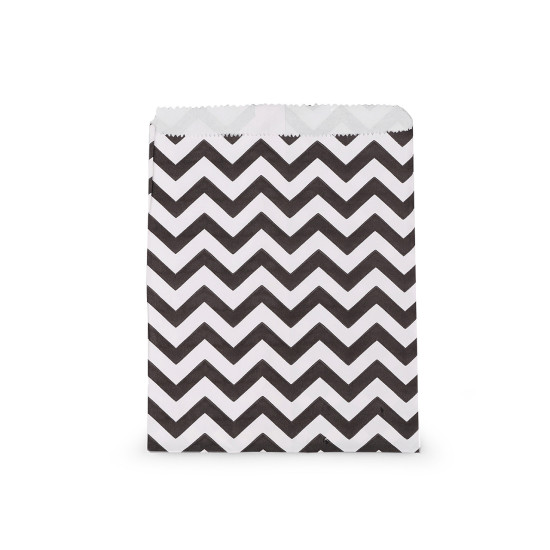 Torebka papierowa chevron, kropki 13x17 cm - Białoczarny (100 Sztuki) Torebka papierowa chevron, kropki 13x17 cm - Białoczarny (100 Sztuki)
