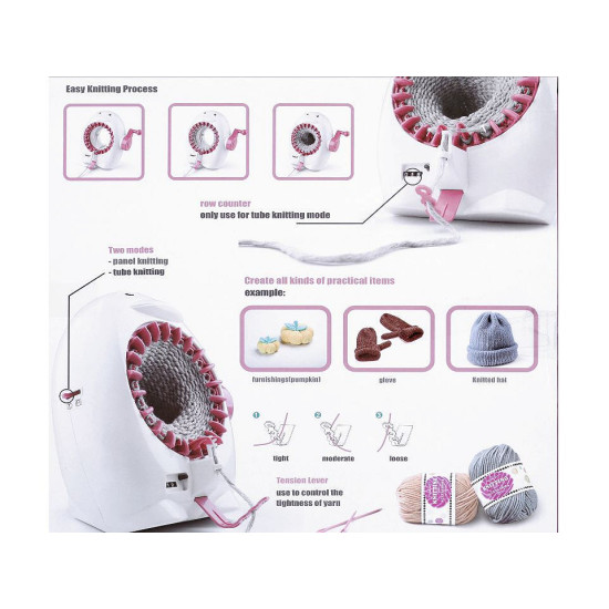 Medium knitting machine for easy knitting - White (2 Pieces) Medium knitting machine for easy knitting - White (2 Pieces)
