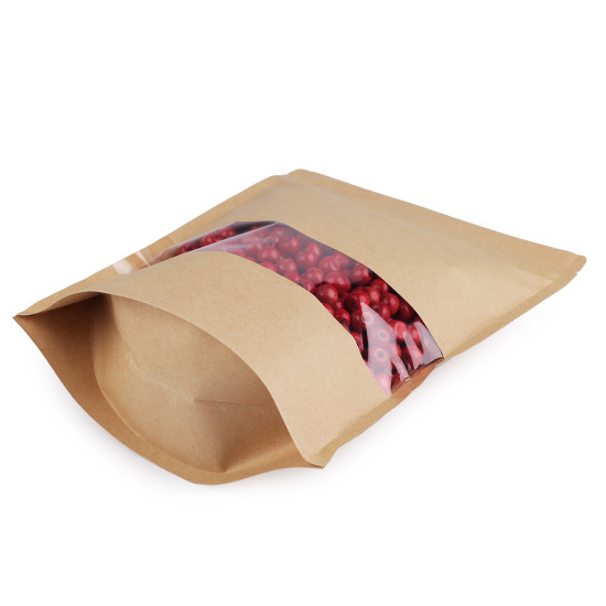 Borsa di carta, con finestra trasparente, grande - Avorio (10 Pezzi) Borsa di carta, con finestra trasparente, grande - Avorio (10 Pezzi)