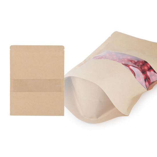 Borsa di carta, con finestra trasparente, grande - Avorio (10 Pezzi) Borsa di carta, con finestra trasparente, grande - Avorio (10 Pezzi)