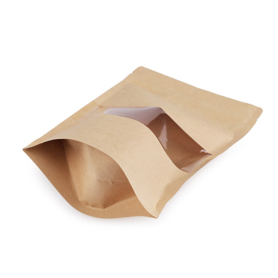Torebka papierowa z okienkiem, średnia - Naturalny średni (50 Sztuki) Torebka papierowa z okienkiem, średnia - Naturalny średni (50 Sztuki)