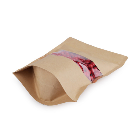 Torebka papierowa z okienkiem, średnia - Naturalny średni (50 Sztuki) Torebka papierowa z okienkiem, średnia - Naturalny średni (50 Sztuki)