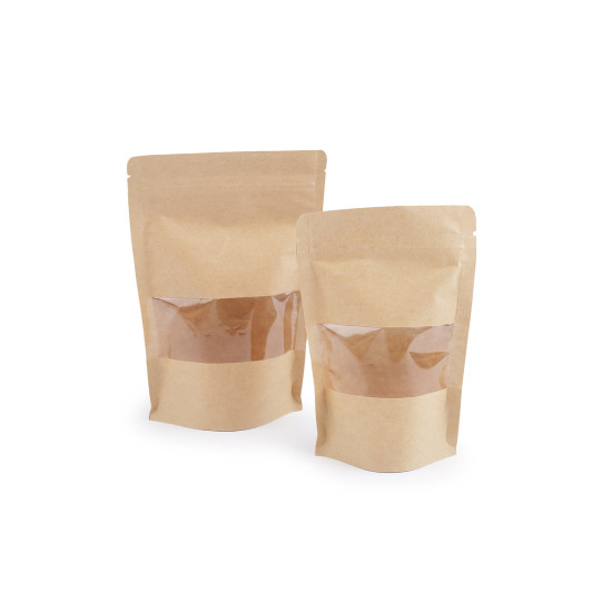 Borsa di carta, con finestra trasparente, piccolo - Mezzo naturale (10 Pezzi) Borsa di carta, con finestra trasparente, piccolo - Mezzo naturale (10 Pezzi)