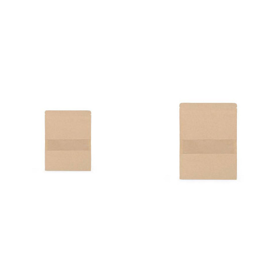 Borsa di carta, con finestra trasparente, piccolo - Mezzo naturale (10 Pezzi) Borsa di carta, con finestra trasparente, piccolo - Mezzo naturale (10 Pezzi)