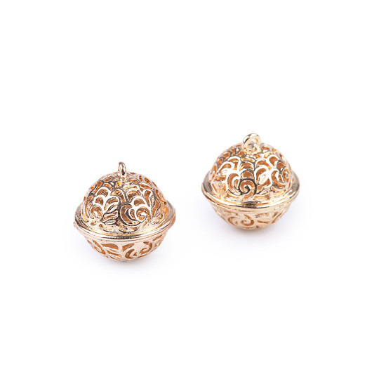 Clopoței / zurgălăi filigran, ø18 mm, ø26 mm - Argintiu închis (2 Bucăți) Clopoței / zurgălăi filigran, ø18 mm, ø26 mm - Argintiu închis (2 Bucăți)