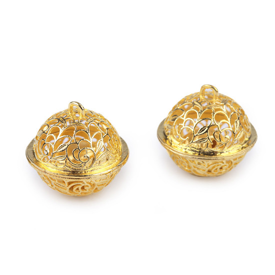 Clopoței / zurgălăi filigran, ø18 mm, ø26 mm - Argintiu închis (2 Bucăți) Clopoței / zurgălăi filigran, ø18 mm, ø26 mm - Argintiu închis (2 Bucăți)