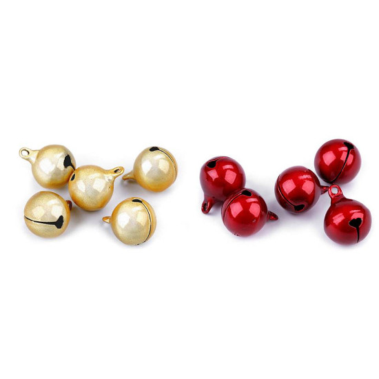 Jingle bells with high gloss ø16 mm - Red (5 Pieces)