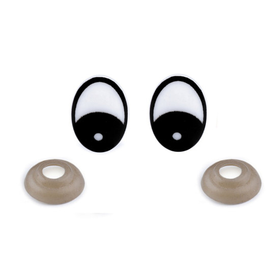 Oczy do zabawek z zatyczką 16x21 mm - Czarny (20 Zestawy) Oczy do zabawek z zatyczką 16x21 mm - Czarny (20 Zestawy)