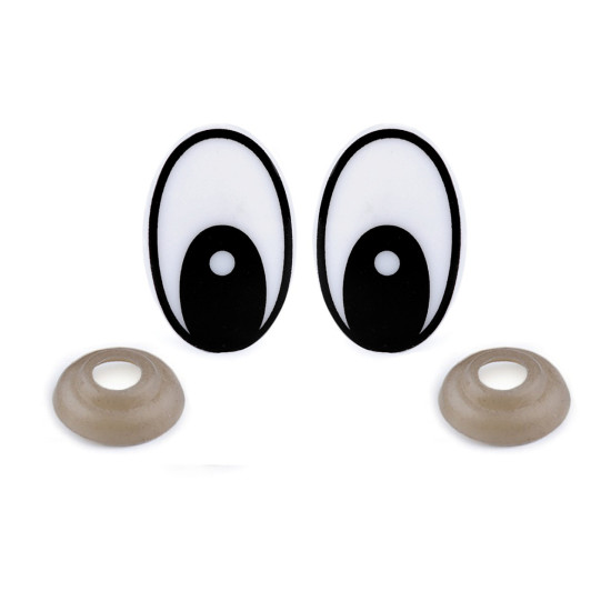 Oczy do zabawek z zatyczką 19x29 mm - Czarny (20 Zestawy) Oczy do zabawek z zatyczką 19x29 mm - Czarny (20 Zestawy)