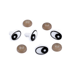 Oczy z zatyczką 12x16 mm - Czarny (120 Zestawy)