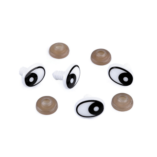 Oczy z zatyczką 12x16 mm - Czarny (20 Zestawy) Oczy z zatyczką 12x16 mm - Czarny (20 Zestawy)