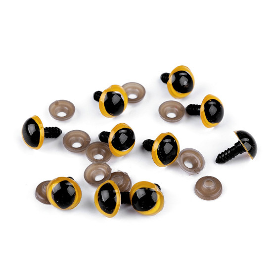 Kocie oczy do zabawek z zatyczką ø14 mm - Sukcynit (10 Zestawy) Kocie oczy do zabawek z zatyczką ø14 mm - Sukcynit (10 Zestawy)