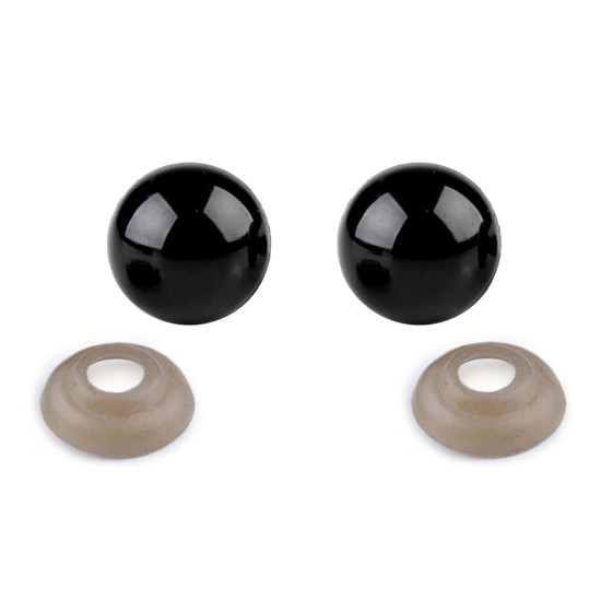 Oczy do zabawek z zatyczką ø14 mm - Czarny (50 Zestawy) Oczy do zabawek z zatyczką ø14 mm - Czarny (50 Zestawy)