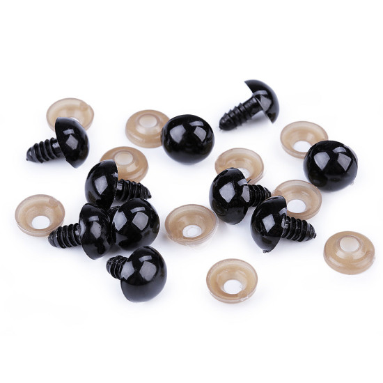 Oczy do zabawek z zatyczką ø14 mm - Czarny (50 Zestawy) Oczy do zabawek z zatyczką ø14 mm - Czarny (50 Zestawy)