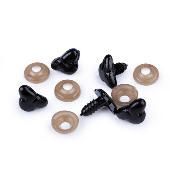 Nos do zabawek z zatyczką 11x17 mm - Czarny (5 Zestawy) Nos do zabawek z zatyczką 11x17 mm - Czarny (5 Zestawy)
