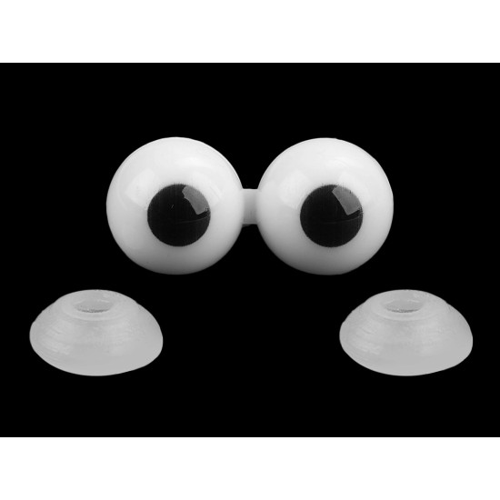 Oczy 3d do zabawek połączone z zatyczką 16x33 mm - White (80 Zestawy) Oczy 3d do zabawek połączone z zatyczką 16x33 mm - White (80 Zestawy)