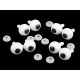 Oczy 3d do zabawek połączone z zatyczką 16x33 mm - White (80 Zestawy) Oczy 3d do zabawek połączone z zatyczką 16x33 mm - White (80 Zestawy)