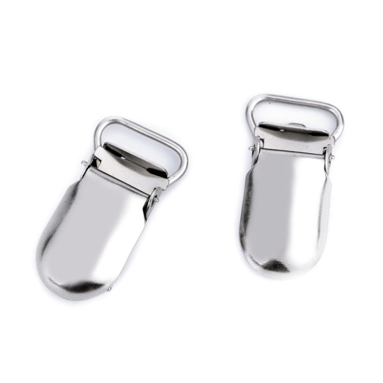 Suspender clip / buckle width 15 mm - Nickel (50 Pieces)
