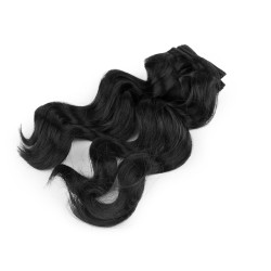 Capelli per bambole, lunghezza: 25 cm, ondulati - Nero (1 Pezzo)
