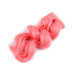 Capelli per bambole, lunghezza: 25 cm, ondulati - Rosa medio (1 Pezzo)