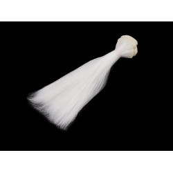 Capelli/parrucca per bambole, lunghezza: 15 cm - Bianco (1 Pezzo)