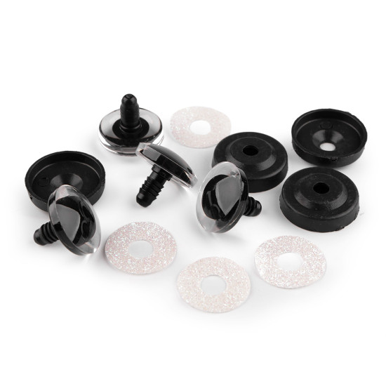 Oczy brokatowe do zabawek z zatyczką ø25 mm - Srebrny (4 Zestawy) Oczy brokatowe do zabawek z zatyczką ø25 mm - Srebrny (4 Zestawy)