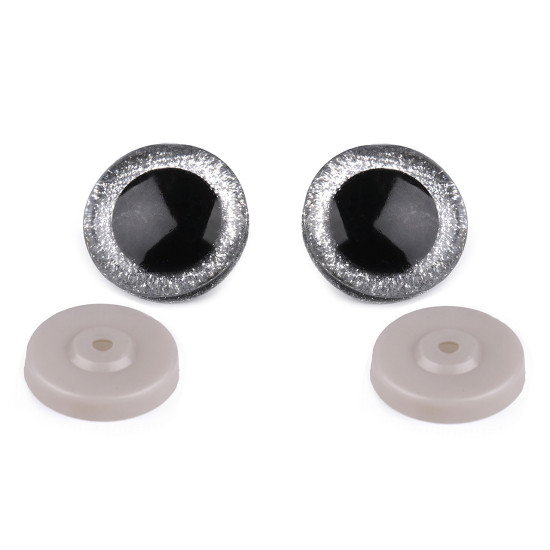 Oczy brokatowe do zabawek z zatyczką ø40 mm - Srebrny (48 Zestawy) Oczy brokatowe do zabawek z zatyczką ø40 mm - Srebrny (48 Zestawy)