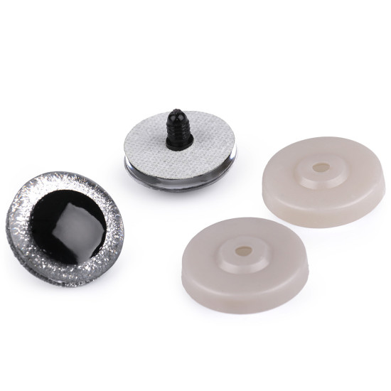 Oczy brokatowe do zabawek z zatyczką ø40 mm - Srebrny (48 Zestawy) Oczy brokatowe do zabawek z zatyczką ø40 mm - Srebrny (48 Zestawy)