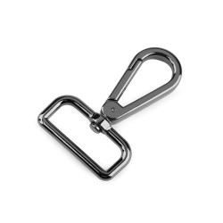 Karabińczyk metalowy z krętlikiem, otwór do przewlekania 30 mm - Czarny nikiel (1 Sztuka)