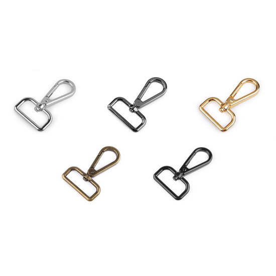 Karabińczyk metalowy z krętlikiem, otwór do przewlekania 30 mm - Czarny nikiel (20 Sztuki) Karabińczyk metalowy z krętlikiem, otwór do przewlekania 30 mm - Czarny nikiel (20 Sztuki)