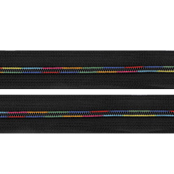 Dúhový zips špirálový no 5 metráž - Čierna (1 Meter)