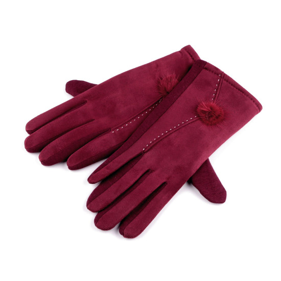 Guanti da donna, con pon pon, in pelliccia - Nero (1 Paio) Guanti da donna, con pon pon, in pelliccia - Nero (1 Paio)
