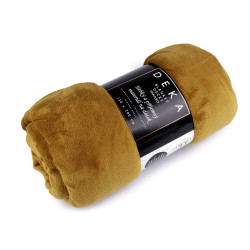 Microplush / fleece blanket 150x200 cm - Mustard (1 Piece)