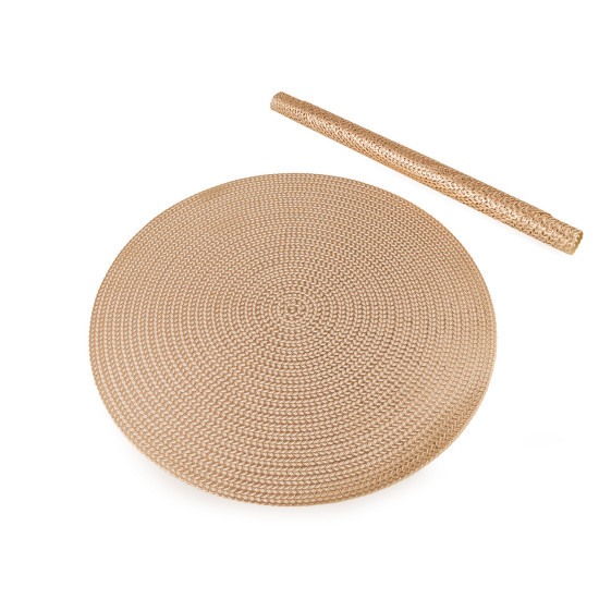 Christmas metallic placemats ø38 cm - Pink gold (2 Pieces)