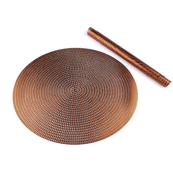 Christmas metallic placemats ø38 cm - Pink gold (2 Pieces)
