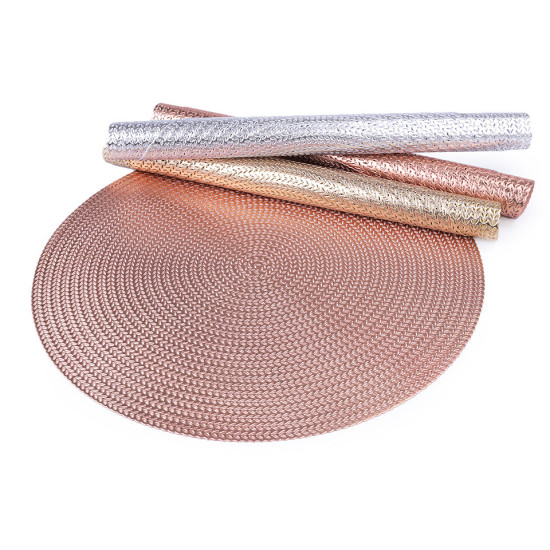 Christmas metallic placemats ø38 cm - Pink gold (2 Pieces)