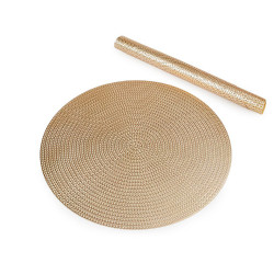 Christmas metallic placemats ø38 cm - Gold lt. (10 Pieces)