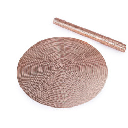 Christmas metallic placemats ø38 cm - Pink gold (10 Pieces)