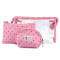 Ensemble de sacs pour produits cosmétiques, 3 pièces - Rose clair (1 Ensemble)