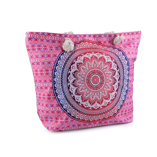 Summer / beach bag mandala 39x50 cm with cosmetic bag - Black (1 Piece) Summer / beach bag mandala 39x50 cm with cosmetic bag - Black (1 Piece)